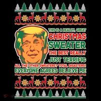 Funny Trump Ugly Christmas Sweater Women's Tank Top thumb 5