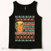 Funny Trump Ugly Christmas Sweater Tank Top thumb 2