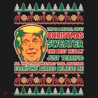 Funny Trump Ugly Christmas Sweater Tank Top thumb 6