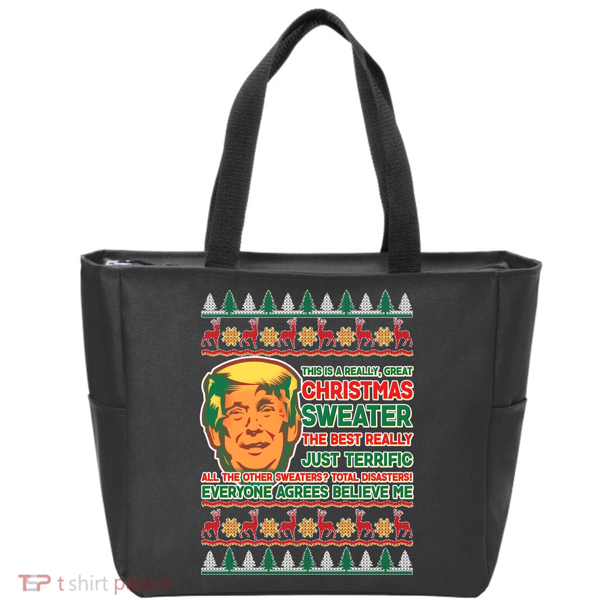 Funny Trump Ugly Christmas Sweater Tote Bag