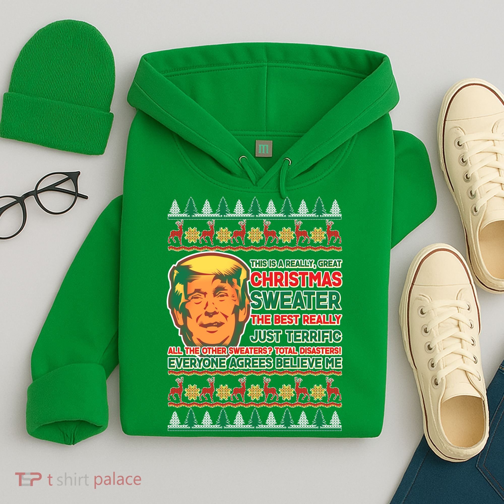 Funny Trump Ugly Christmas Sweater Hoodie