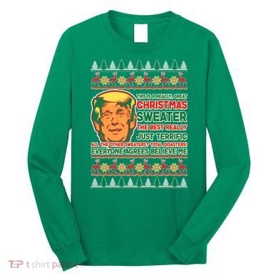 Funny Trump Ugly Christmas Sweater Long Sleeve Shirt
