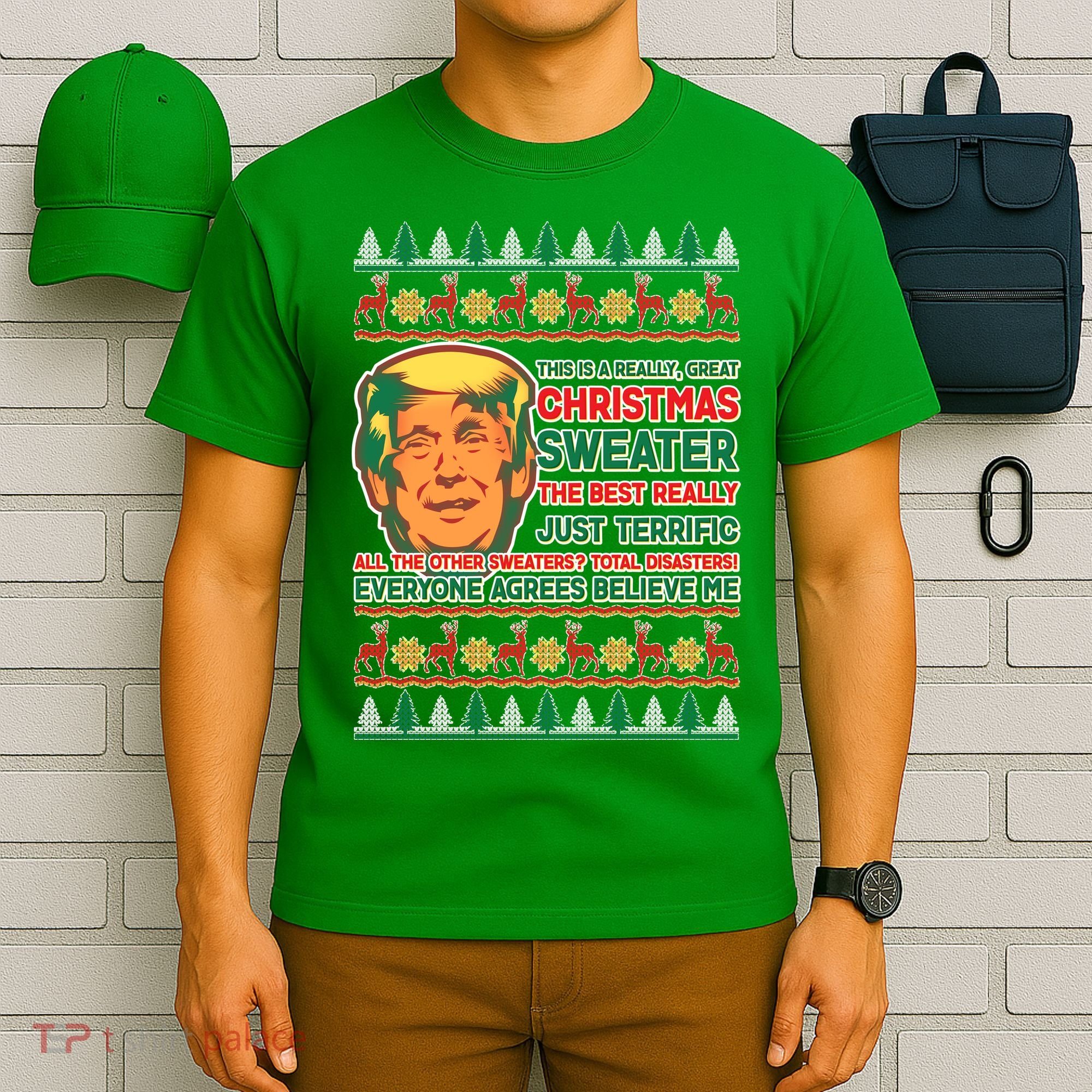Funny Trump Ugly Christmas Sweater T-Shirt