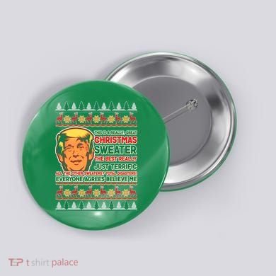 Funny Trump Ugly Christmas Sweater Button