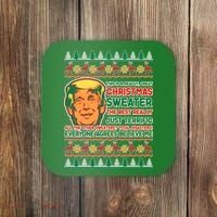 Funny Trump Ugly Christmas Sweater Coaster thumb 0