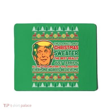 Funny Trump Ugly Christmas Sweater Mousepad