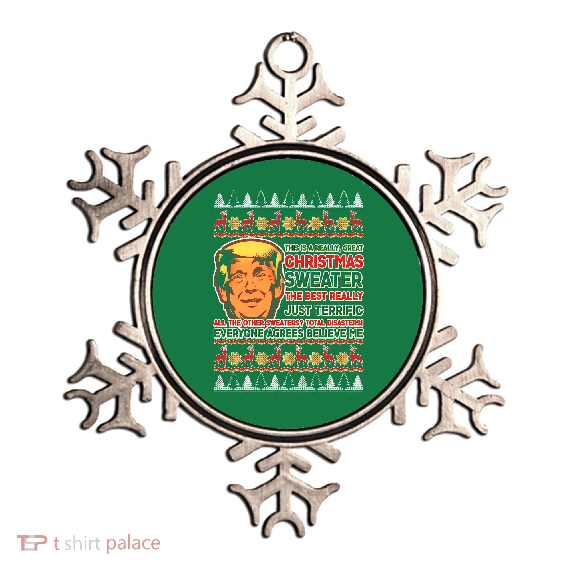 Funny Trump Ugly Christmas Sweater Ornament