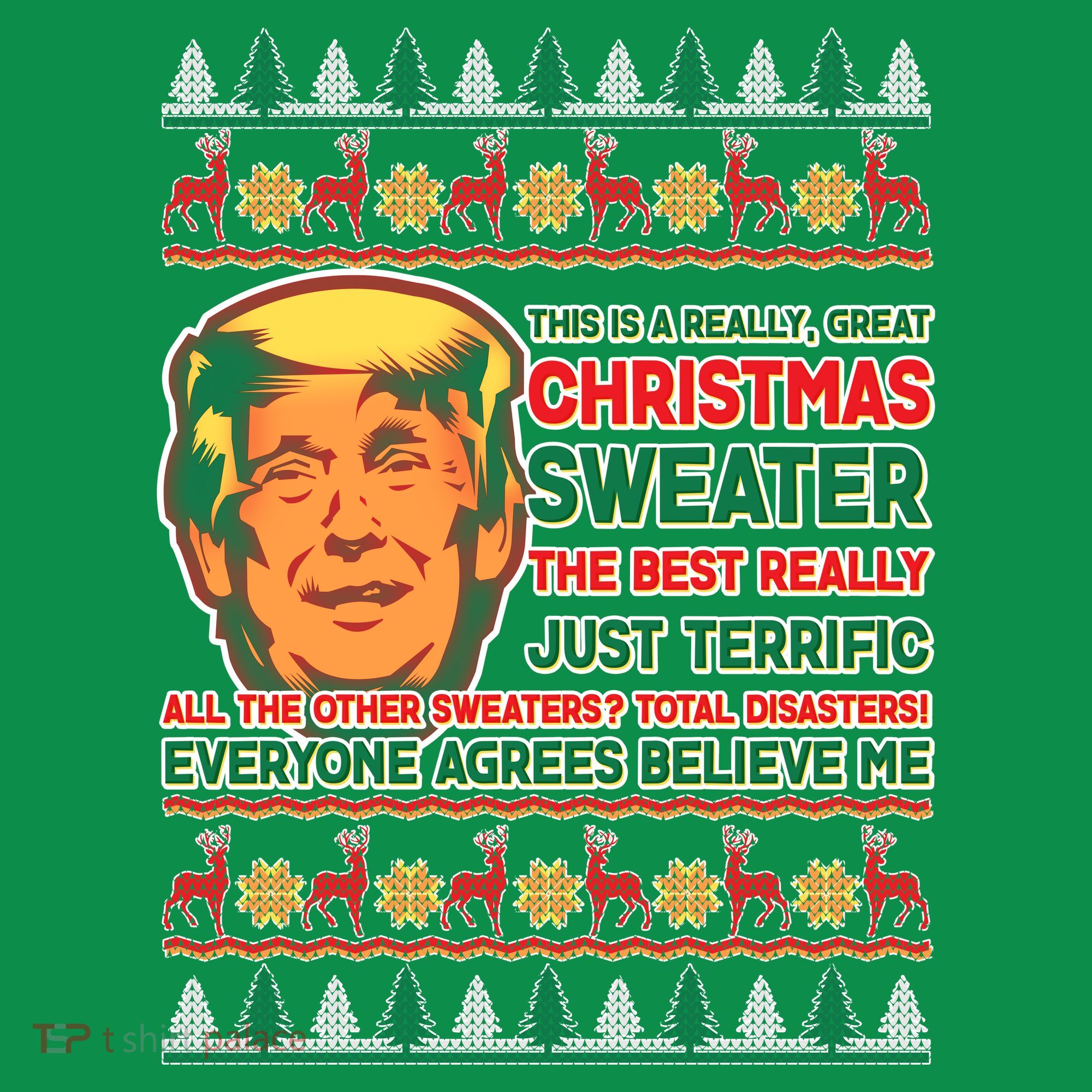 Funny Trump Ugly Christmas Sweater Ornament