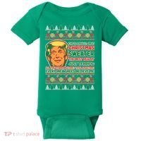 Funny Trump Ugly Christmas Sweater Baby Bodysuit thumb 0