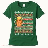 Funny Trump Ugly Christmas Sweater Women's T-Shirt thumb 0