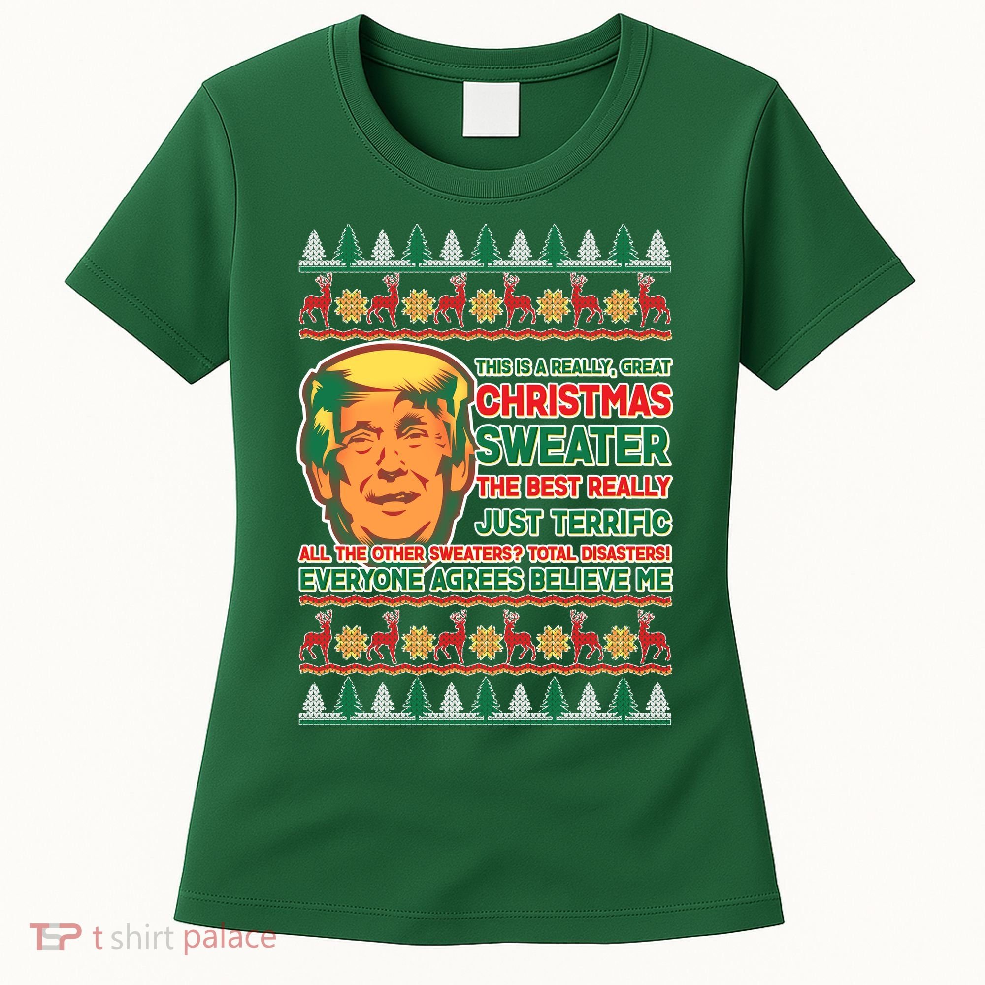 Funny Trump Ugly Christmas Sweater Women's T-Shirt