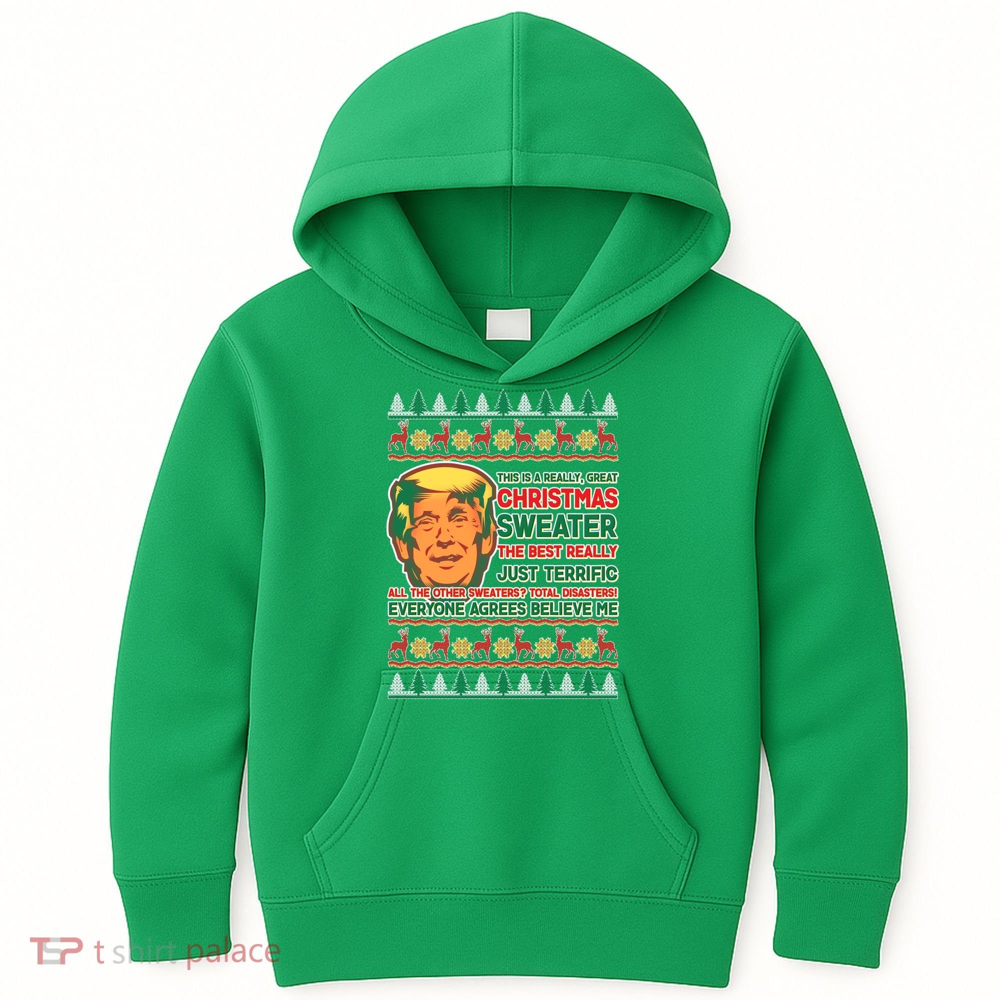 Funny Trump Ugly Christmas Sweater Kids Hoodie