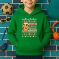 Funny Trump Ugly Christmas Sweater Kids Hoodie thumb 2