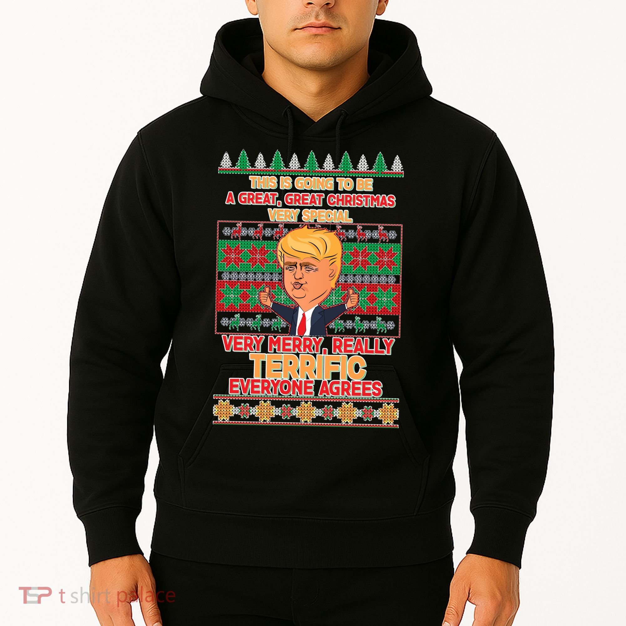 Funny Trump Very Merry Ugly Christmas Sweater Hoodie