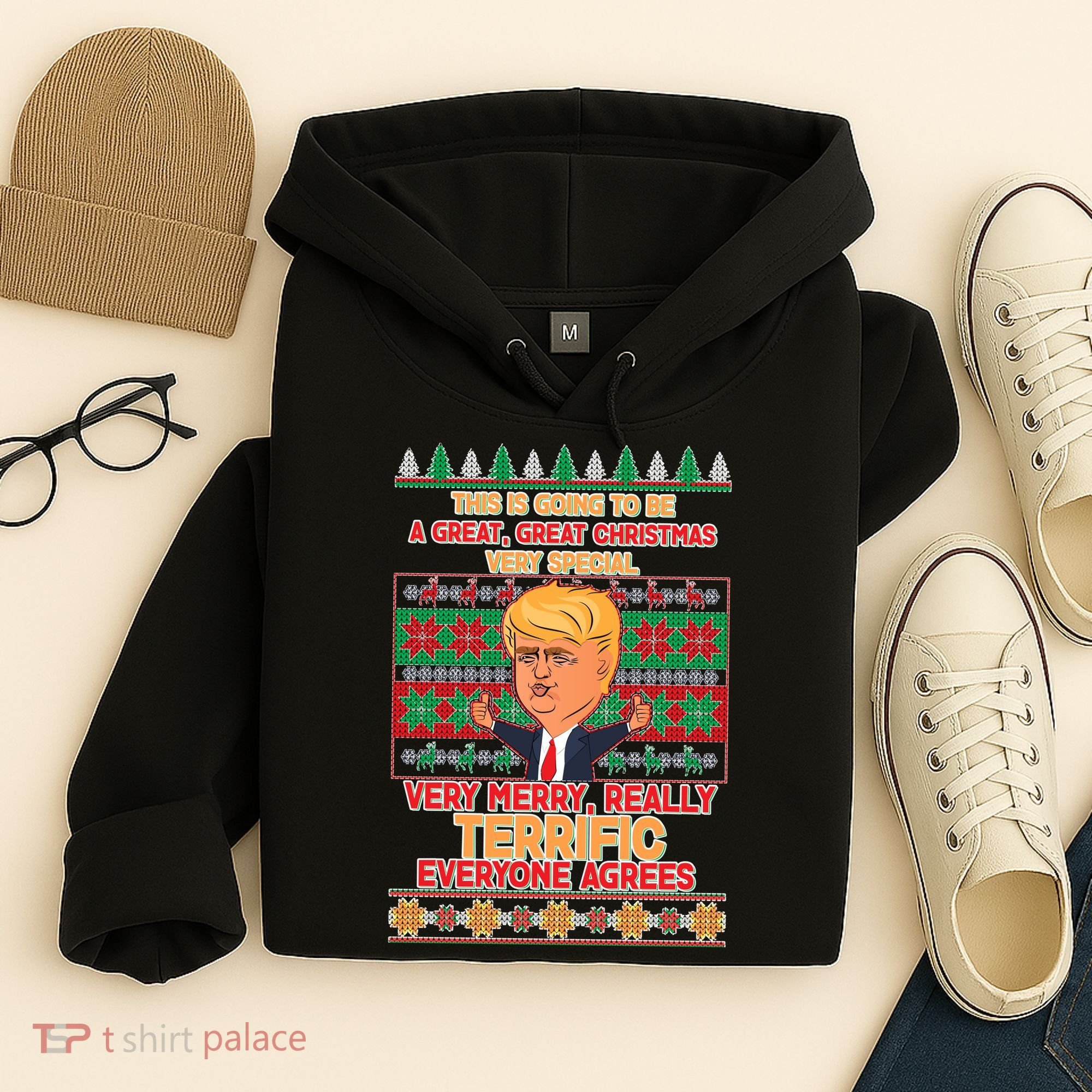 Funny Trump Very Merry Ugly Christmas Sweater Hoodie
