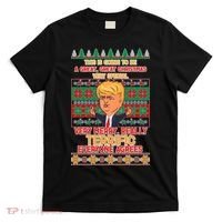 Funny Trump Very Merry Ugly Christmas Sweater T-Shirt thumb 0