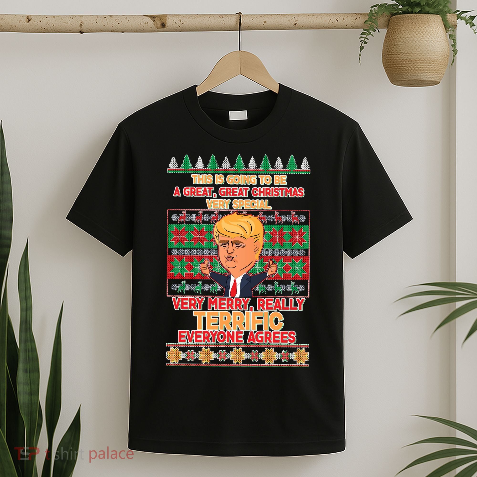 Funny Trump Very Merry Ugly Christmas Sweater T-Shirt