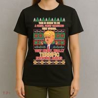 Funny Trump Very Merry Ugly Christmas Sweater T-Shirt thumb 4