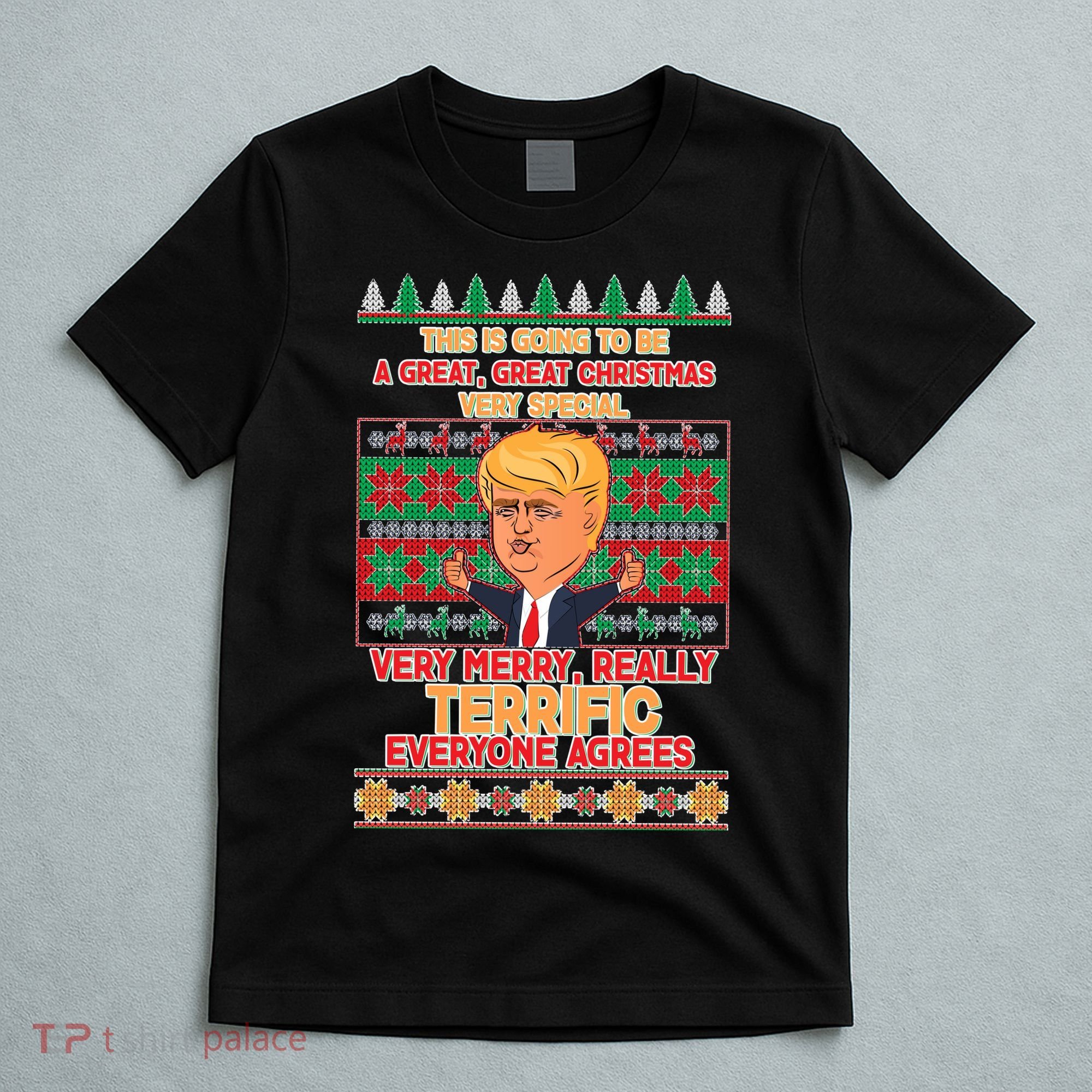 Funny Trump Very Merry Ugly Christmas Sweater T-Shirt