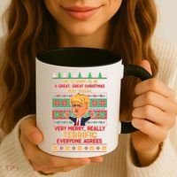 Funny Trump Very Merry Ugly Christmas Sweater Coffee Mug thumb 3