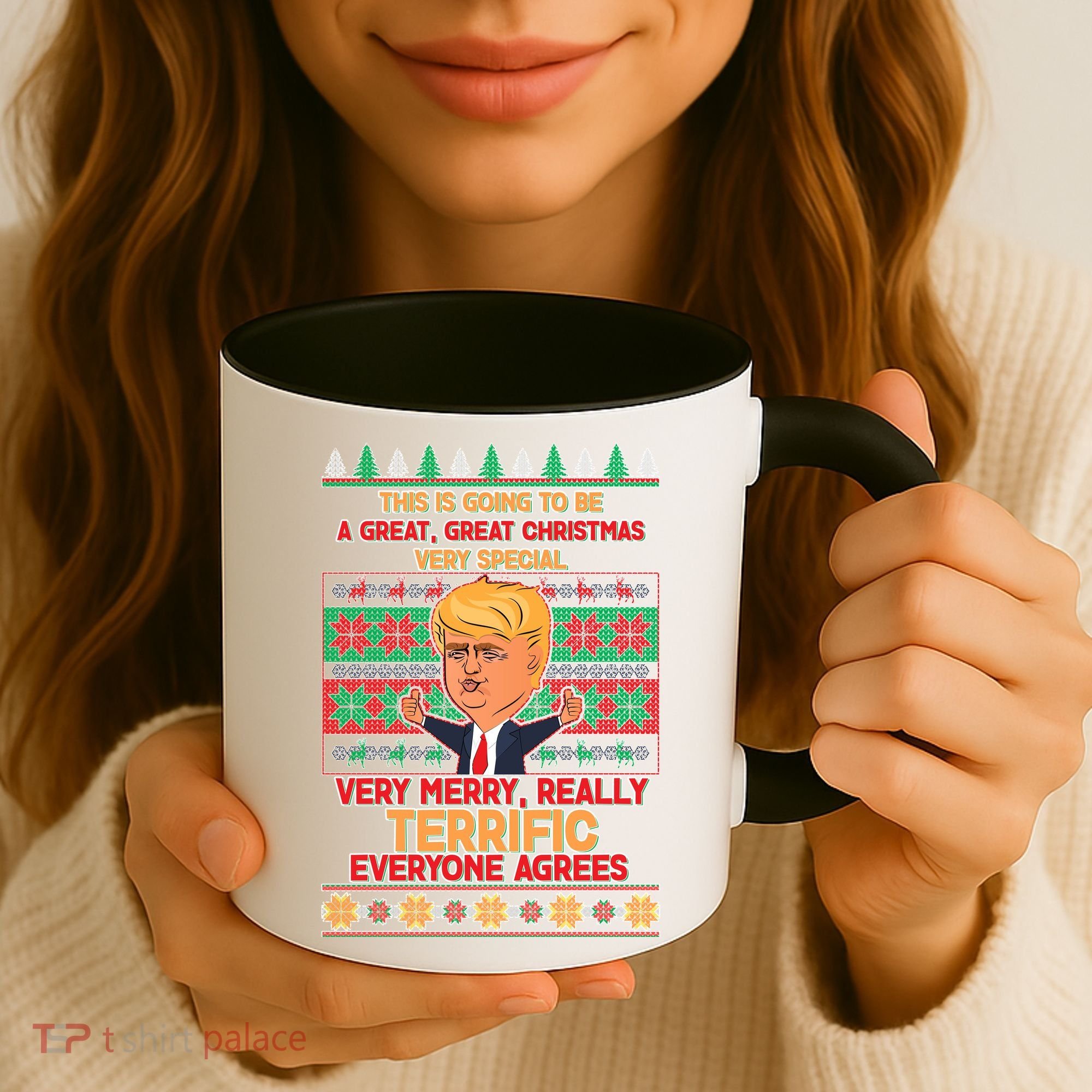 Funny Trump Very Merry Ugly Christmas Sweater Coffee Mug
