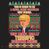 Funny Trump Very Merry Ugly Christmas Sweater Beanie thumb 2