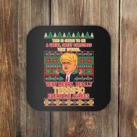 Funny Trump Very Merry Ugly Christmas Sweater Coaster thumb 0