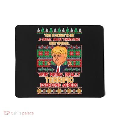 Funny Trump Very Merry Ugly Christmas Sweater Mousepad