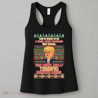 Funny Trump Very Merry Ugly Christmas Sweater Women's Tank Top thumb 3