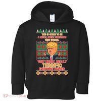 Funny Trump Very Merry Ugly Christmas Sweater Toddler Hoodie thumb 0