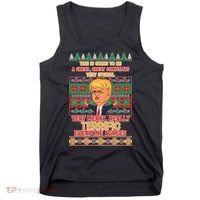 Funny Trump Very Merry Ugly Christmas Sweater Tank Top thumb 0