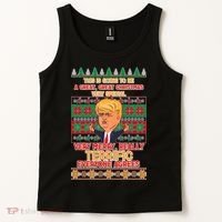 Funny Trump Very Merry Ugly Christmas Sweater Tank Top thumb 2
