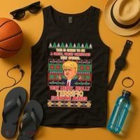 Funny Trump Very Merry Ugly Christmas Sweater Tank Top thumb 4