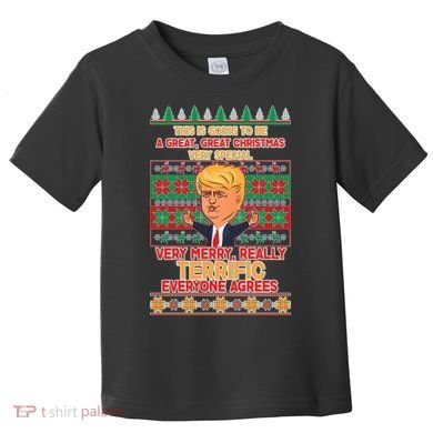 Funny Trump Very Merry Ugly Christmas Sweater Toddler T-Shirt