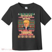 Funny Trump Very Merry Ugly Christmas Sweater Toddler T-Shirt thumb 0