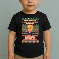Funny Trump Very Merry Ugly Christmas Sweater Toddler T-Shirt thumb 2