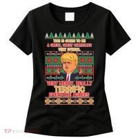 Funny Trump Very Merry Ugly Christmas Sweater Women's T-Shirt thumb 0