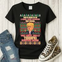 Funny Trump Very Merry Ugly Christmas Sweater Women's T-Shirt thumb 3