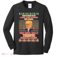 Funny Trump Very Merry Ugly Christmas Sweater Kids Long Sleeve Shirt thumb 0