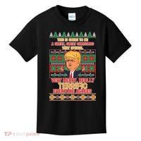 Funny Trump Very Merry Ugly Christmas Sweater Kids T-Shirt thumb 0