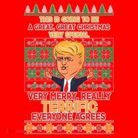 Funny Trump Very Merry Ugly Christmas Sweater Santa Hat thumb 1