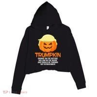 Funny Trumpkin Thrown Out In November Crop Fleece Hoodie thumb 0
