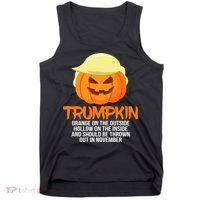 Funny Trumpkin Thrown Out In November Tank Top thumb 0