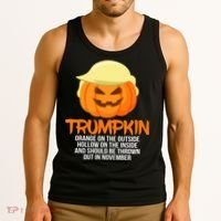 Funny Trumpkin Thrown Out In November Tank Top thumb 3