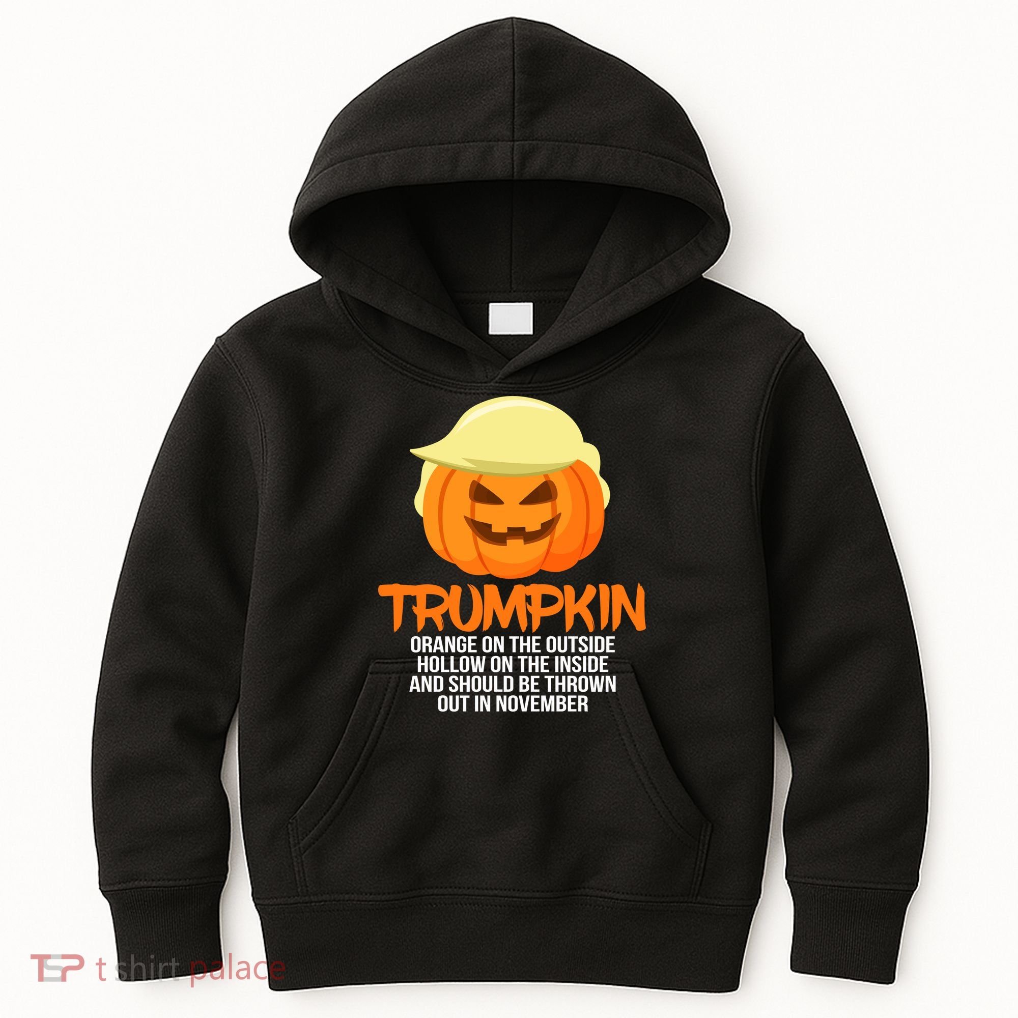 Funny Trumpkin Thrown Out In November Kids Hoodie