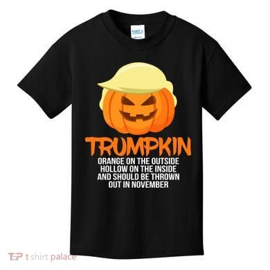 Funny Trumpkin Thrown Out In November Kids T-Shirt