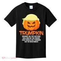 Funny Trumpkin Thrown Out In November Kids T-Shirt thumb 0
