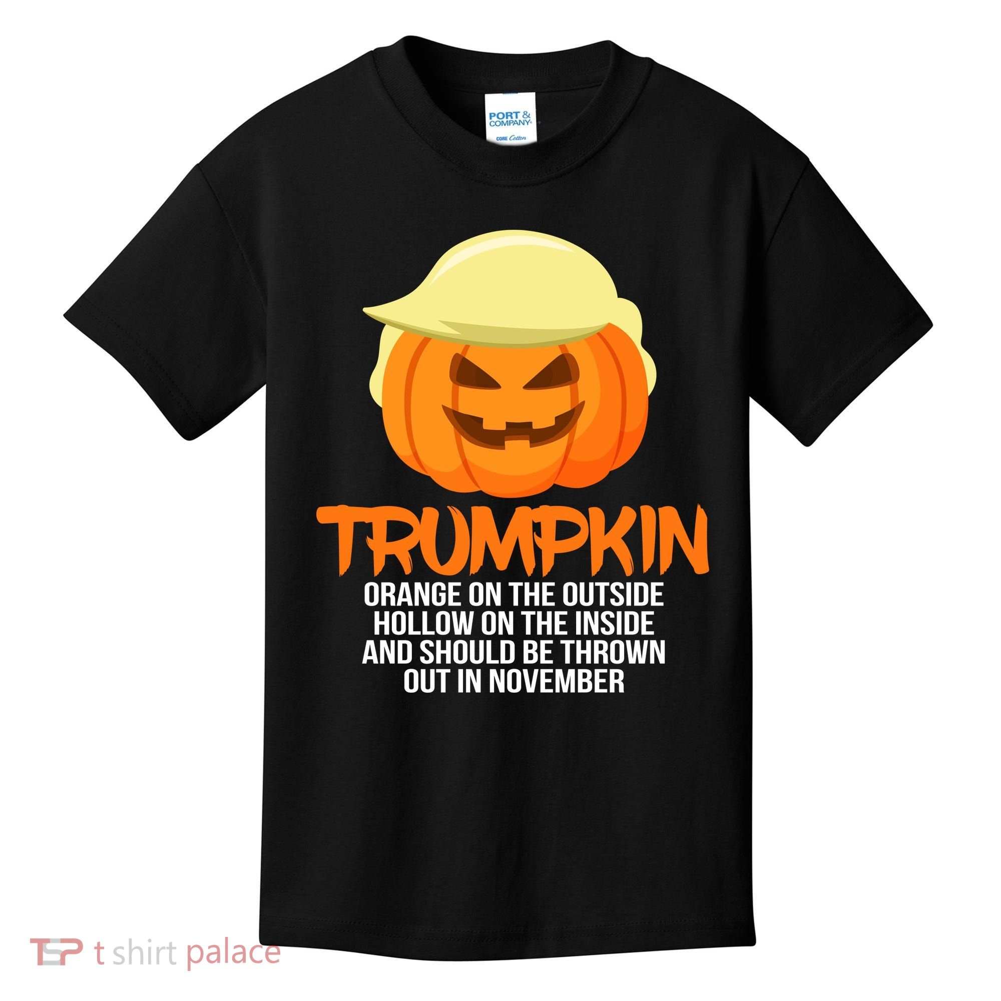 Funny Trumpkin Thrown Out In November Kids T-Shirt