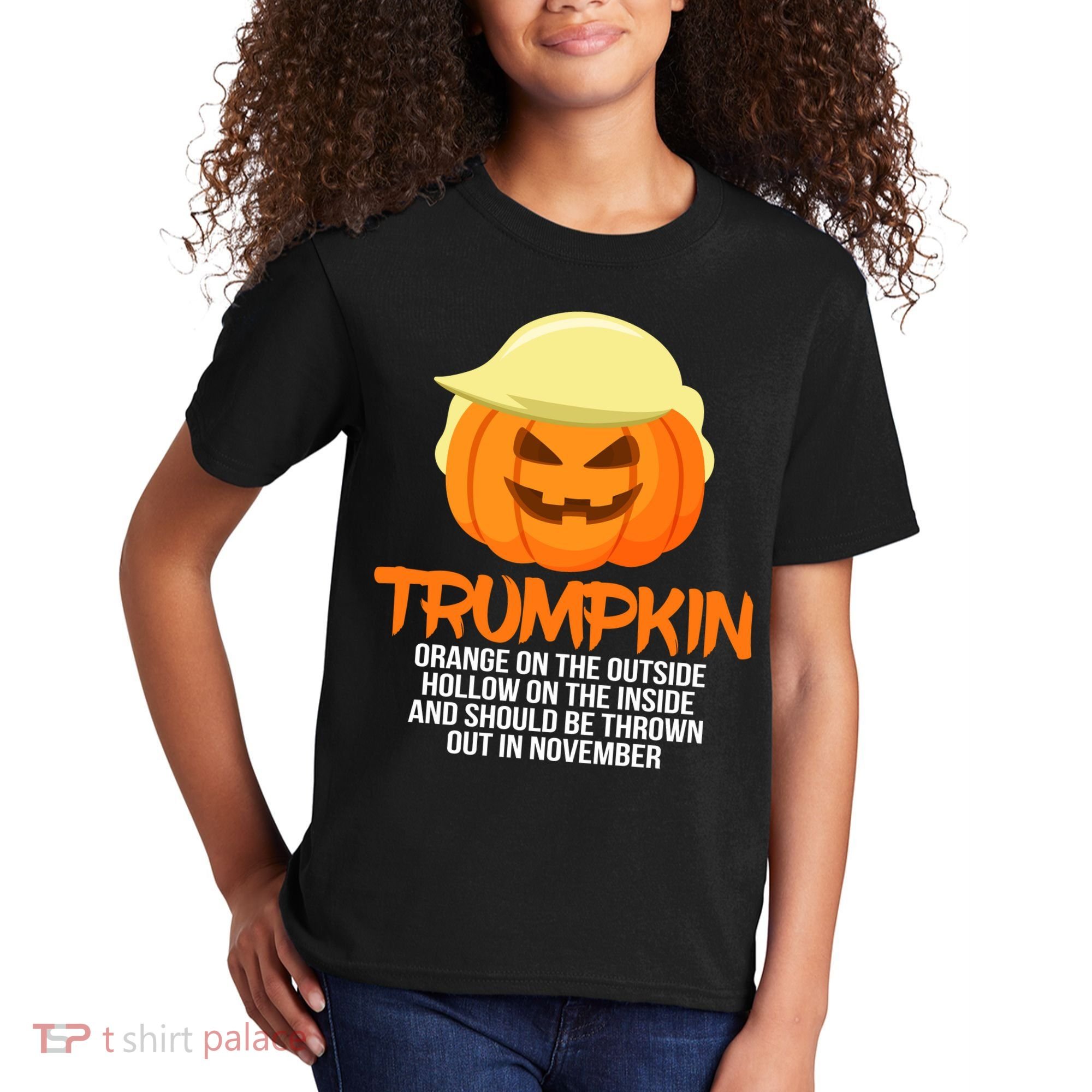 Funny Trumpkin Thrown Out In November Kids T-Shirt