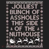 Funny Ugly Christmas Sweater Jolliest Bunch of Asshole Nuthouse Beanie thumb 2